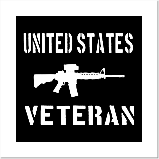 US Veteran M4 Rifle Wall Art by Dirty Custard Designs 